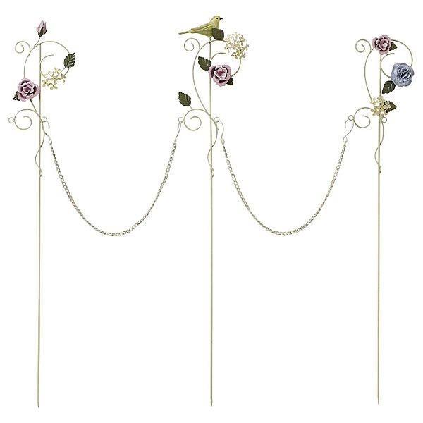 花壇 フェンス ガーデニング ミニフェンス チェーンピック ブルーム アイボリー バラと小鳥のオーナメント Z0116 Stk 家と庭のdiy通販 イーハウスマニア 通販 Yahoo ショッピング