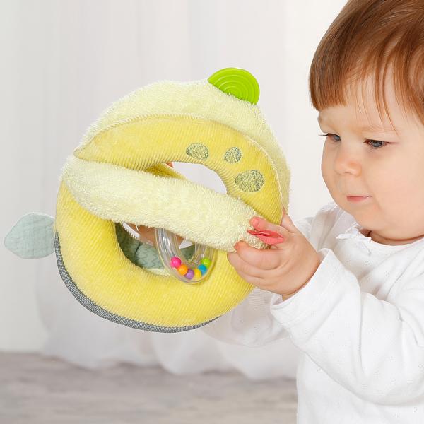 アクティブボール・ハッピーディノ FE51155 ボール ラトル 布製 ベビー 赤ちゃん 布のおもちゃ 玩具 知育 出産祝 誕生日 プレゼント