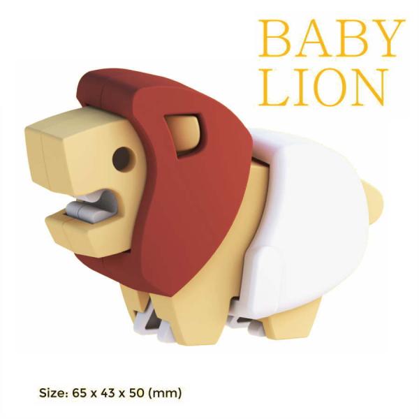 ハーフトイズ・ベビーライオン 動物 おもちゃ フィギュア かわいい アニマル 模型 パズル 玩具 知育 誕生日 プレゼント