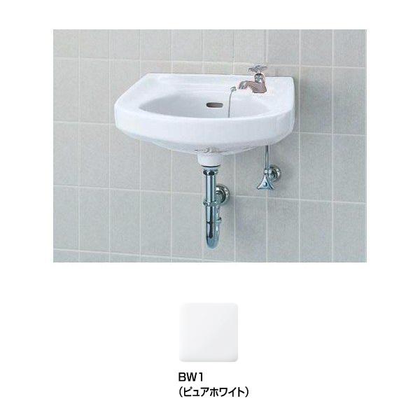 LIXIL 平付洗面器 L-132AG/BW1 住設倶楽部 / そで付小形洗面器 (床給水・壁排水) ハンドル水栓