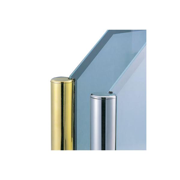 ガラススクリーンポール（ブースバー） Sタイプ 一方 20mm x L100mm ギボシ頭 丸座固定 クローム