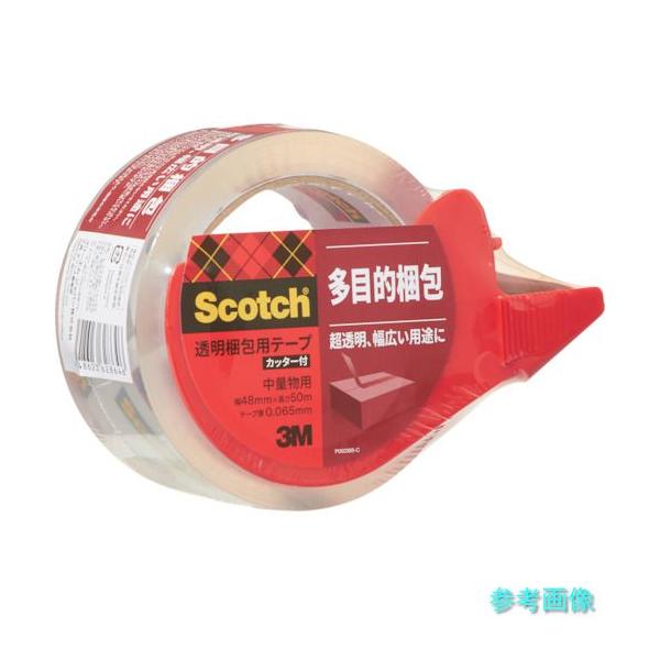 3M 313D 1PN 透明梱包用テープ カッター付 48mmX50m 中・軽量物用