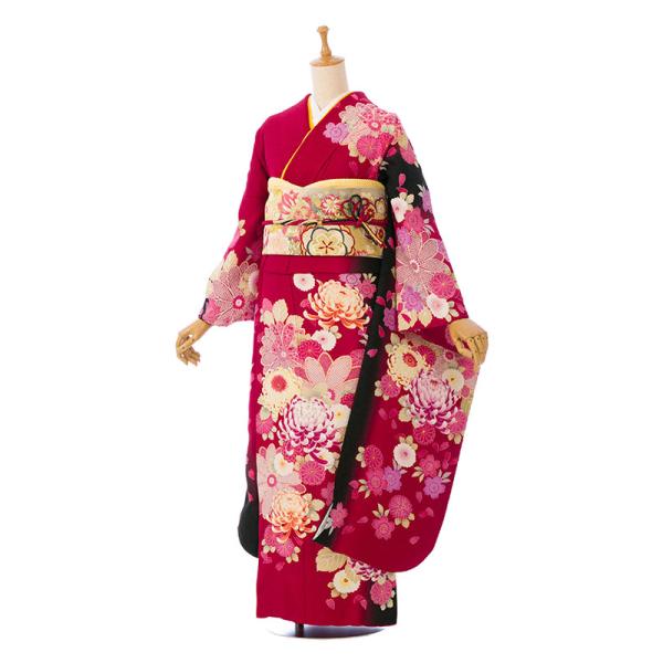 振袖フルセット（対応身長150〜165cm） 2〜12月】正絹振袖|着物レンタル|153〜165cm|振袖フルセット(赤