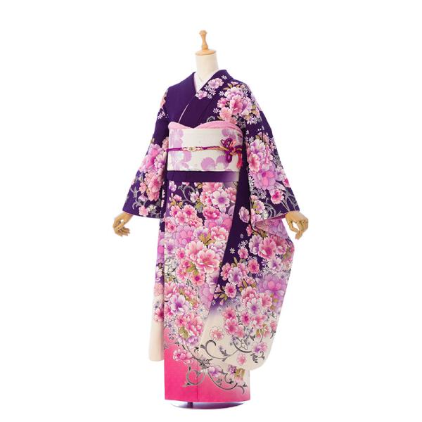 2〜12月】正絹振袖|着物レンタル|155〜165cm|振袖フルセット(紫系