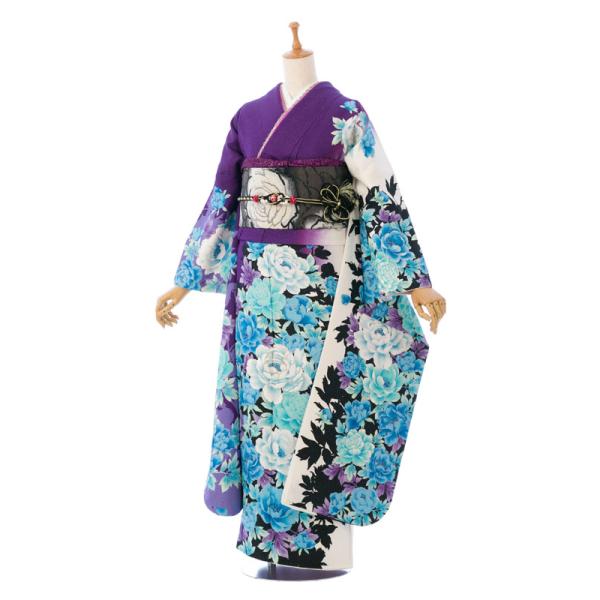 2〜12月】正絹振袖|着物レンタル|155〜168cm|振袖フルセット(紫系
