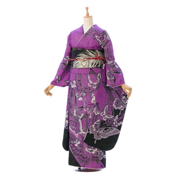 2〜12月】正絹|着物レンタル|153〜165cm|振袖フルセット(パープル系