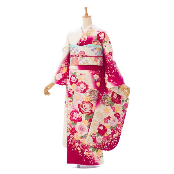 2〜12月】正絹振袖|158〜168cm|振袖フルセット(白系)|大きいサイズ