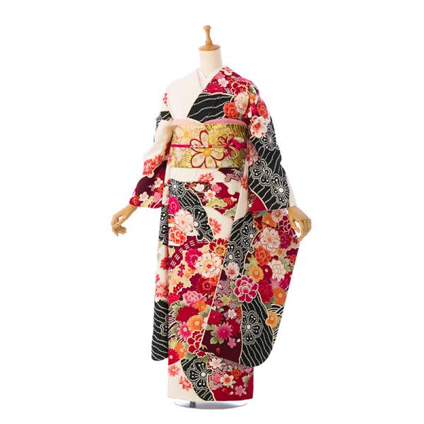 2〜12月】正絹振袖|着物レンタル|155〜165cm|振袖フルセット(白系