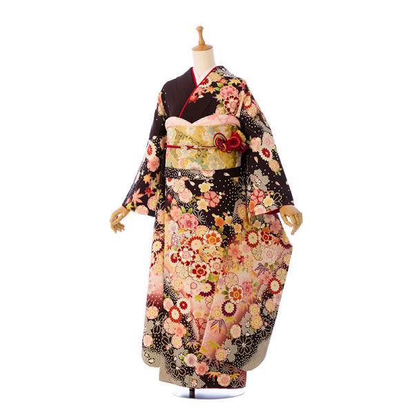 2〜12月】正絹振袖|着物レンタル|155〜165cm|振袖フルセット(茶 2〜12月】正絹振袖|着物レンタル|155〜165cm|振袖フルセット(茶