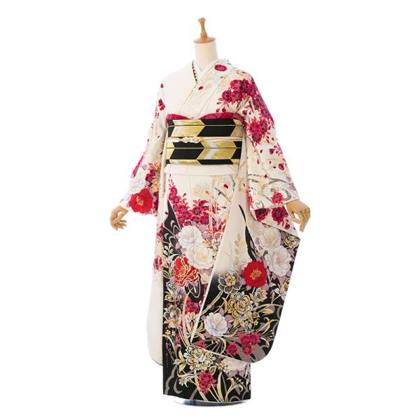 2〜12月】正絹振袖|着物レンタル|裄長|158〜170cm|振袖フルセット(白系