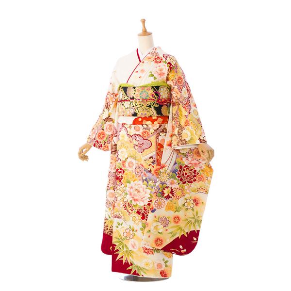 2〜12月】正絹振袖|着物レンタル|155〜165cm|振袖フルセット(白系