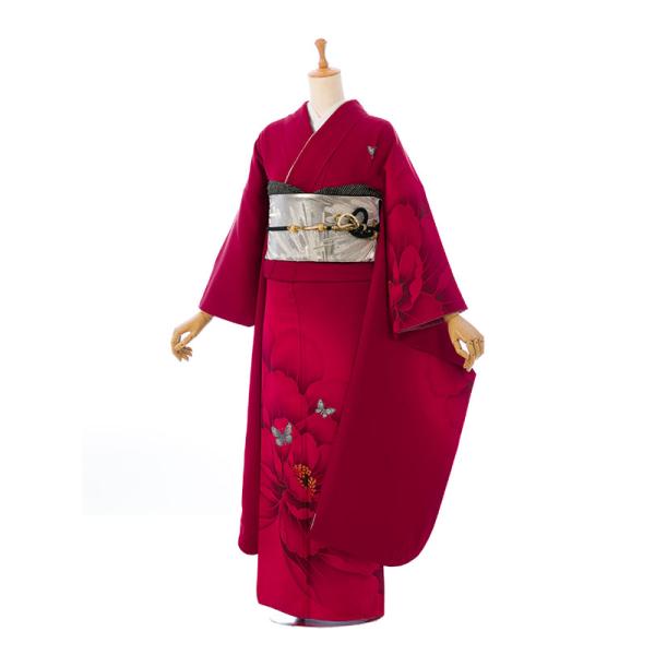 レンタル】正絹振袖|着物レンタル|153〜165cm|振袖フルセット(赤系