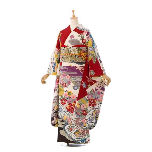 2〜12月】正絹振袖|着物レンタル|153〜163cm|振袖フルセット(赤系 