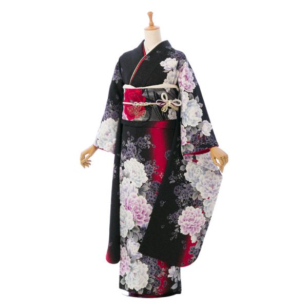 2〜12月】正絹振袖|着物レンタル|153〜163cm|振袖フルセット(黒系