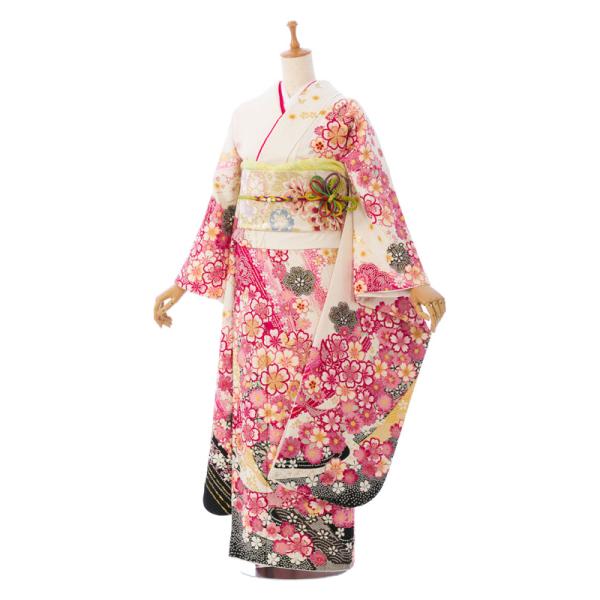 2〜12月】正絹振袖|着物レンタル|153〜165cm|振袖フルセット(白系
