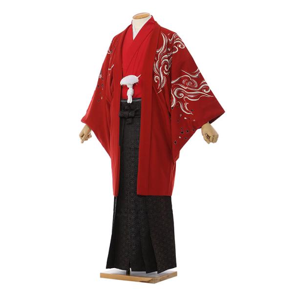 成人式・卒業式　男性袴フルセットレンタル■対応身長　180〜185cm前後■標準ウエスト　60〜100cmまで■サイズ　（約）羽織・着丈:約100 裄丈:約77.5 袖丈:約54 袴丈:約96（cm）　　　　　　紋なし男性袴■色柄　羽織/着...