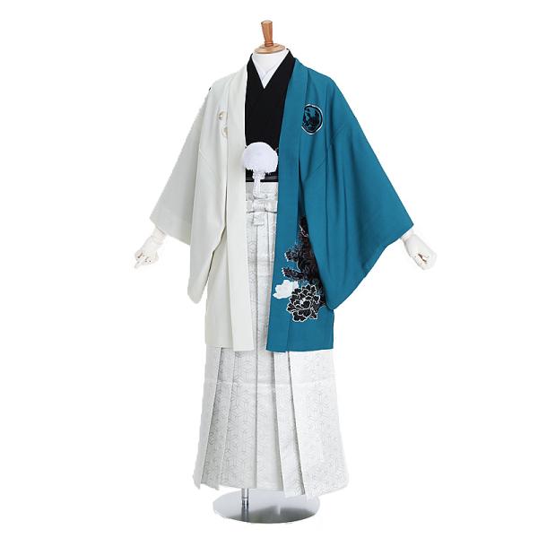 成人式・卒業式　男性袴フルセットレンタル■対応身長　170〜175cm前後■標準ウエスト　60〜100cmまで■サイズ　（約）羽織・着丈:約93 裄丈:約74 袖丈:約53 袴丈:約93（cm）　　　　　　紋なし男性袴■色柄　羽織/着物:白...