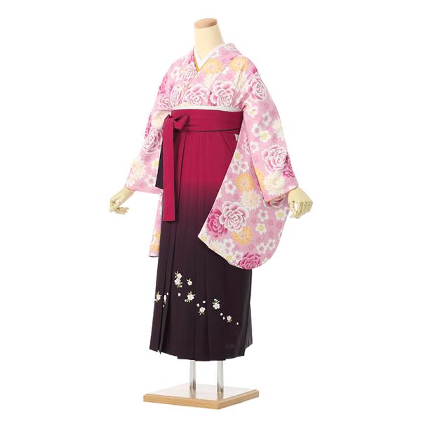 卒業袴 レンタル 148〜152cm 卒業式 袴セットレンタル ピンク 薔薇