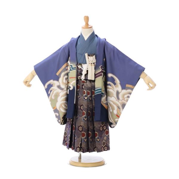 七五三レンタル　男児3歳　着物：ブルー羽織：ブル―地　龍兜袴：ブルー地　亀甲紋■表地：ポリエステル100％■裏地：ポリエステル100％■羽織丈：50.5ｃｍ　肩裄：42ｃｍ 袖丈：45ｃｍ　袴丈：50ｃｍ　■対応身長　95ｃｍ〜105ｃｍ&...