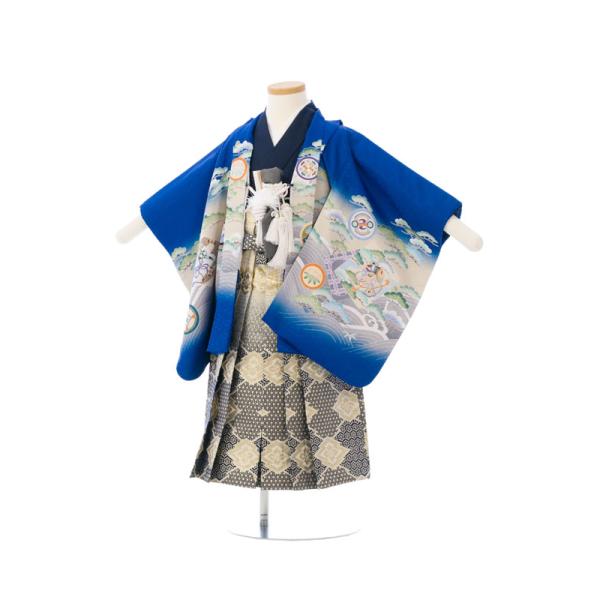 花うさぎ|3歳|4歳|95〜105cm|七五三着物レンタルフルセット(ブルー系