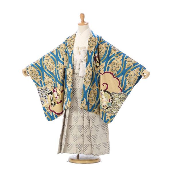 おりびと｜鷹柄の七五三着物レンタルフルセット（ブルー系）｜男の子