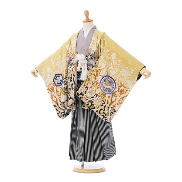 5歳男児|着物|110〜120cm|七五三着物レンタルフルセット(からし系