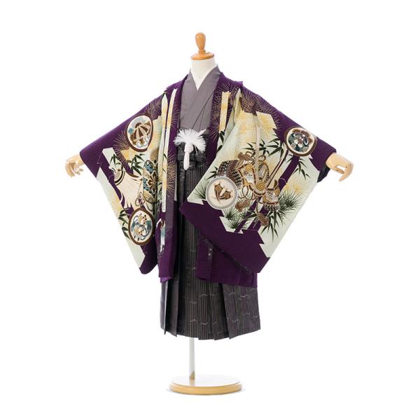 E-5-885 七五三 着物 5歳 男の子 5歳］［七五三 レンタル］ 乙葉 黒