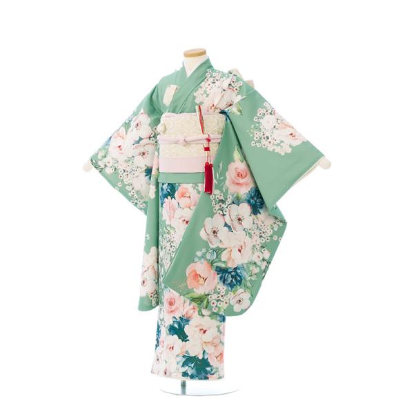 七五三着物 ハイクラス|絵羽|115〜125cm|七五三着物レンタルフルセット(グリーン系
