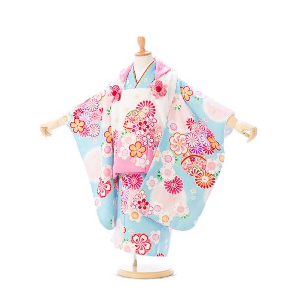 七五三 着物 3歳 753 被布着物セット 女の子 【レンタル】 E-H-390 : e