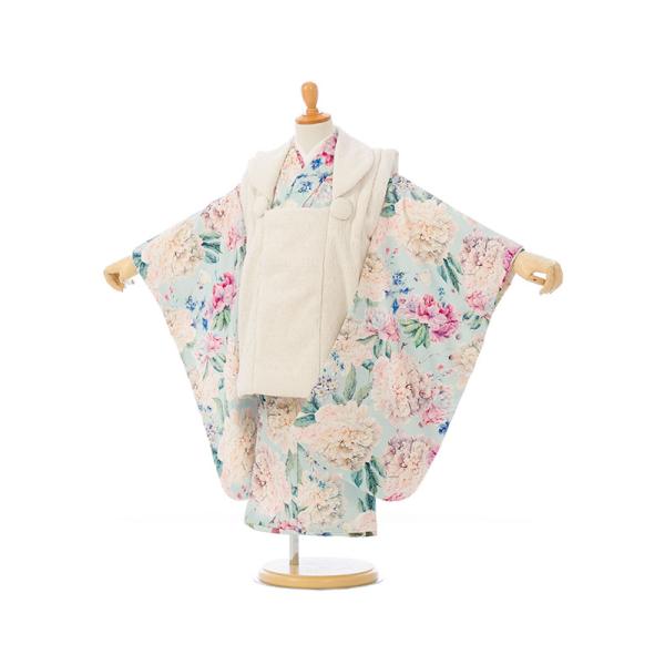 被布セット|90〜100cm|七五三着物3歳|女の子(被布)フルセット(水色系