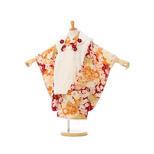 被布セット|華徒然|90〜100cm|七五三着物3歳|女の子(被布)フルセット