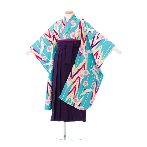 卒園袴|110〜120cm|卒園式袴レンタルフルセット(水色系)|女の子(卒園式
