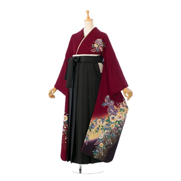 愛　振袖　袴　フルセット　一式 レンタル 卒業袴 158〜163cm 卒業式 袴セット 大学生 専門学校生 振袖