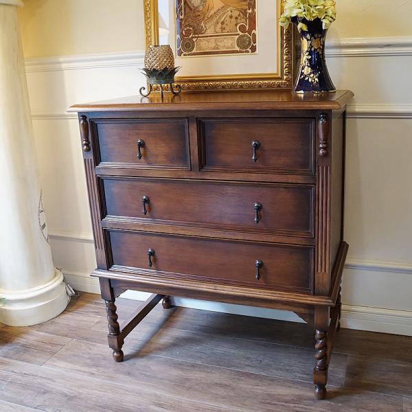 アンティーク家具 リプロダクト 3段 チェスト 4引出し 木製 送料