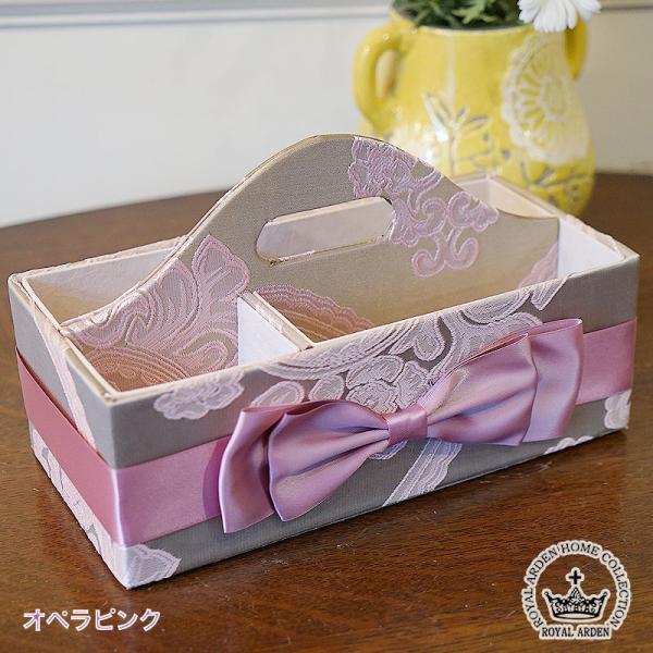 アクアフラワー Aqua flower オペラピンク リモコンラック おしゃれ マルチボックス リボン 多機能ボックス ジェニファーテイラー  小物入れ ペン立て