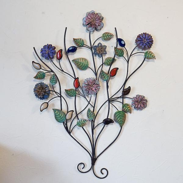 壁飾り アイアン 陶器 壁掛け インテリア雑貨 花 ウォールデコ フラワー 飾り アイアン 輸入雑貨 壁飾り インテリア 北欧 カフェ レストラン 美容室 装飾