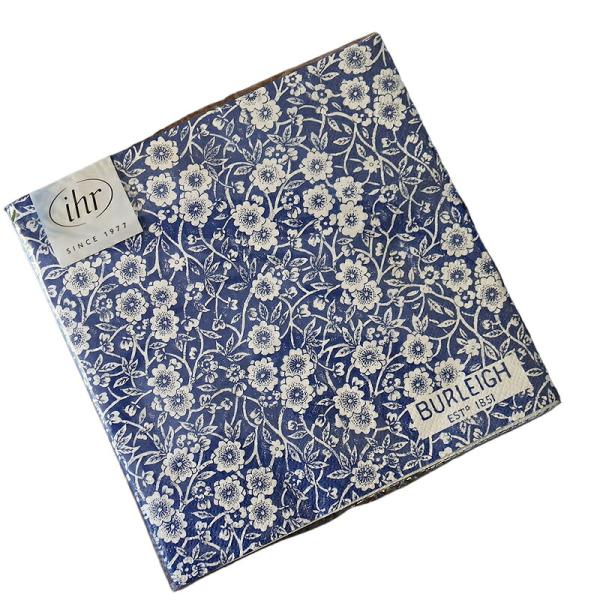 【商品番号】0441309【商品名】Calico ブルーキャリコ バーレイ社 ペーパーナプキン【サイズ】幅 33cm×奥行33cm、梱包サイズ：幅 17cm×奥行17cm×高さ2.5cm（単位はセンチ）、容量：20枚入り【カラーデザイン】ブ...