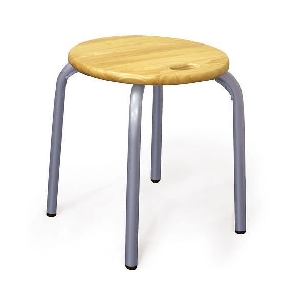 椅子 ハンドルスツール ナチュラル/シルバー [HS-2TA] ルネセイコウ