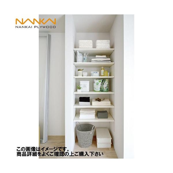 可動棚板セット Aタイプ 両壁あり 4段D450 [KTA4D4-S-LW-A] アートランバー(シェルホワイト)＋シンプルアルミ棚柱セット 南海プライウッド