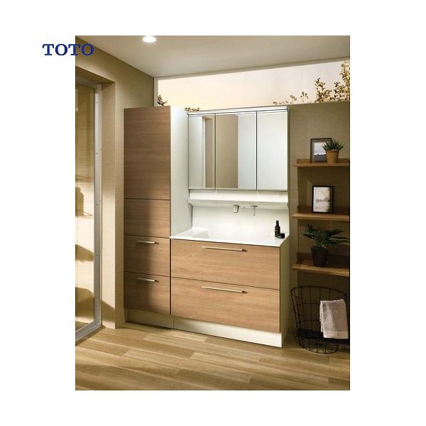 直接引渡し限定！TOTO洗面台の洗面鏡★☆LED照明付き未使用展示品 TOTO 洗面化粧台 Vシリーズ 750幅 片引き出し 内引き出し付 三面