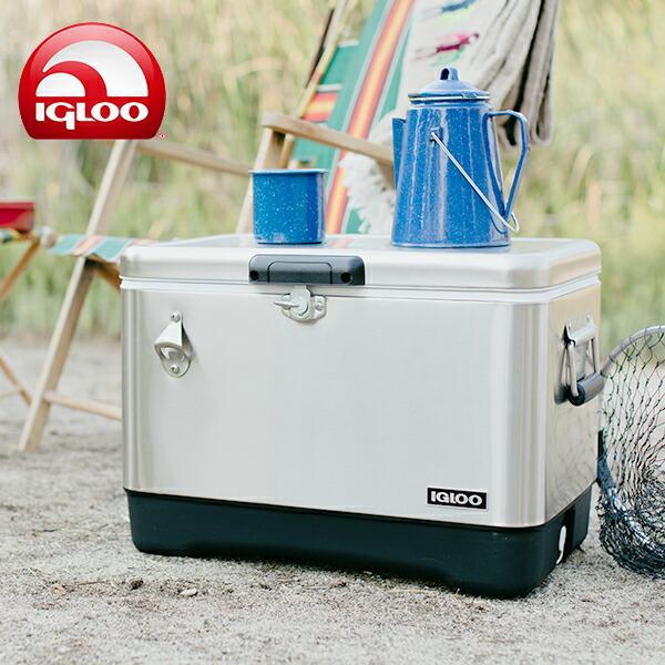 イグルー IGLOO クーラーボックス 51L ステンレスクーラー シルバー-