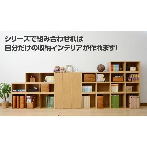 カラーボックス 扉付き (幅25 奥行29 高さ90) 5段 CTR9025D(LBR) ライトブラウン 本棚 収納棚 スリムラック 扉付き
