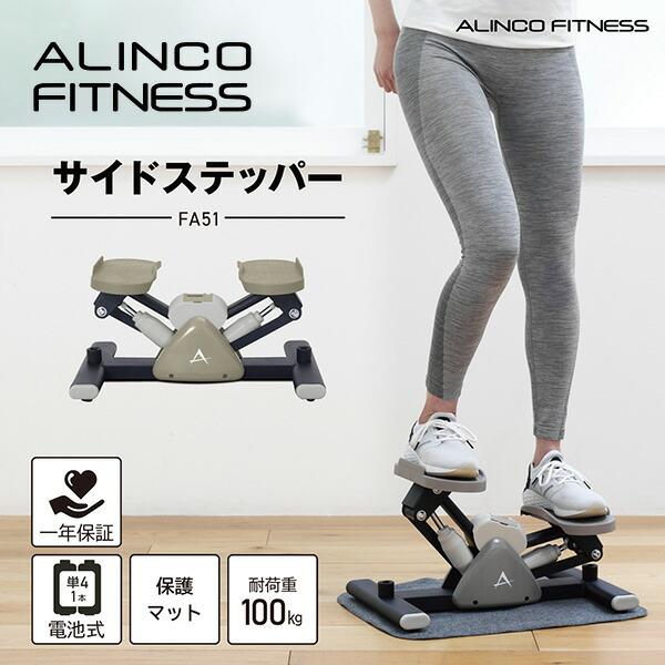 ALINCO サイドステッパー 油圧式 保護マット付 FA51 グレー