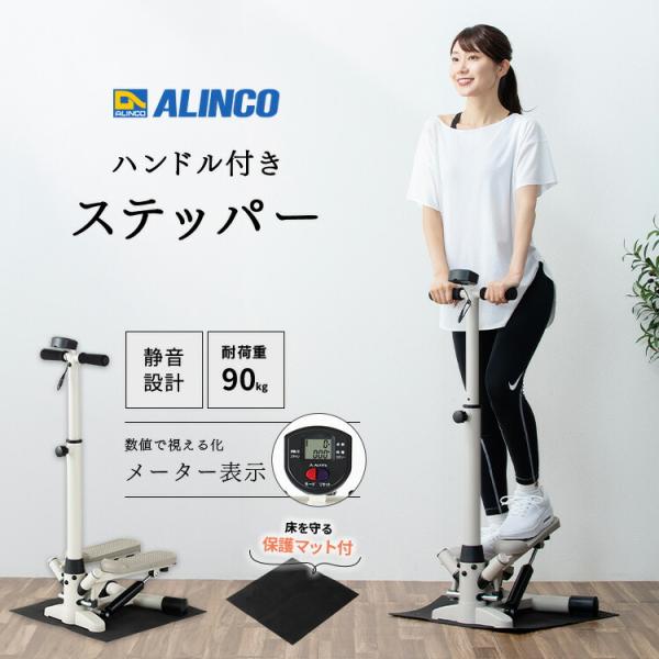 ALINCO（アルインコ） 1年保証 ハンドル付きステッパー 保護マット付き