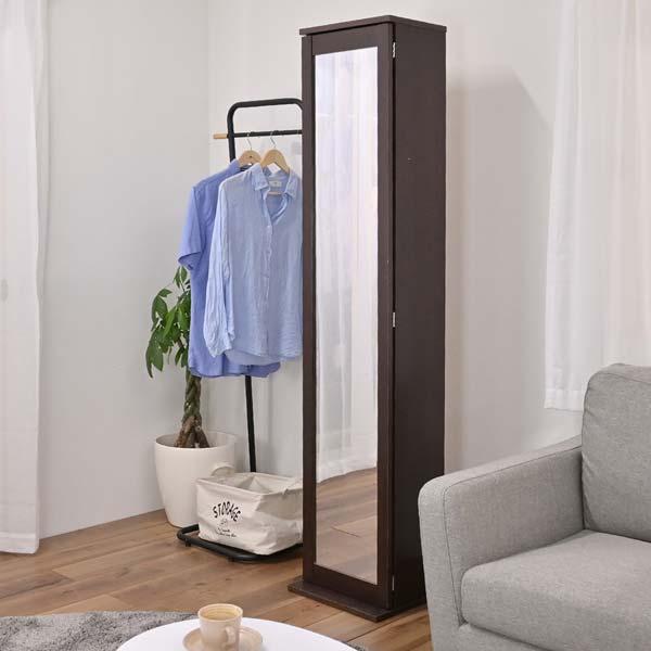 ミラー付き収納棚 本棚 DVD BD CD ラック 大容量 ボックスミラー