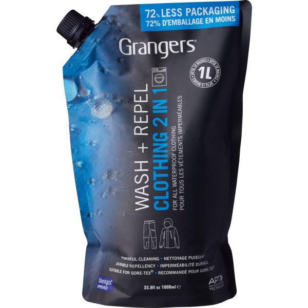 グランジャーズ Grangers 詰め替え用洗剤&撥水剤 クロージング 2イン1 ウォッシュ&リペル 1L ウェア専用 洗濯機投入タイプ  1500023
