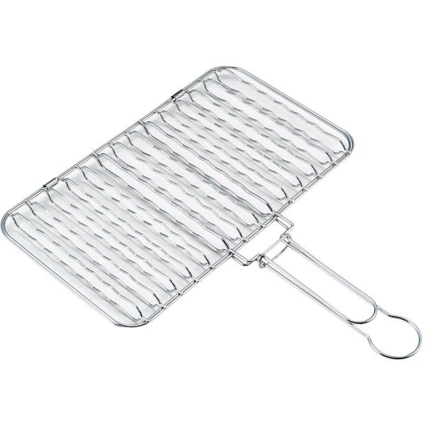 キャプテンスタッグ CAPTAIN STAG 炭焼き一番 合わせ焼き網 ワイド  UG-2009  UG2009　アウトドア　BBQに!型くずれしにくく両面きれいに焼ける!七輪でも使える!秋刀魚が2〜3匹焼ける!(魚の大きさによって入らない...