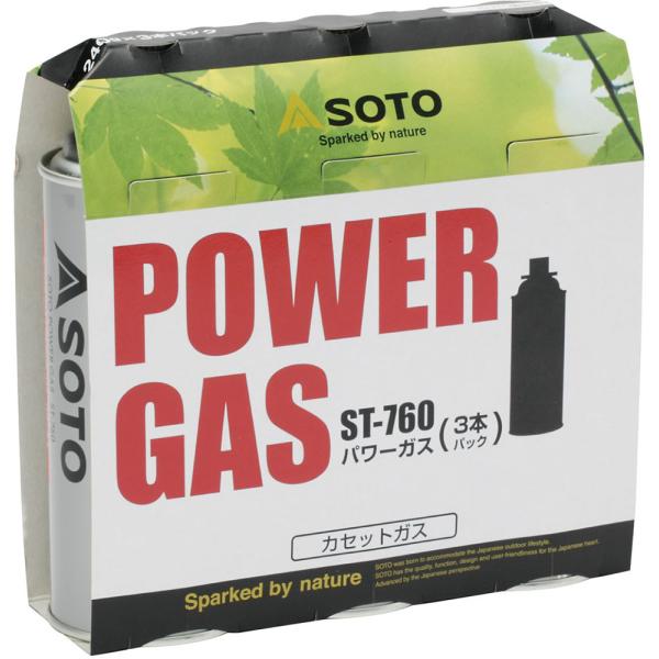 他サイト： ソト SOTO SOTOパワーガス 3本パック ST-7601 カセットガス ガスボンベ CB缶 燃料 登山 キャンプ ツーリング BBQ バーベキュー 防災 災害対策  ST7601の商品画像