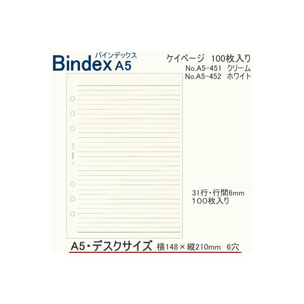 Bindex（バインデックス） システム手帳 A5 リフィル ケイページ100枚