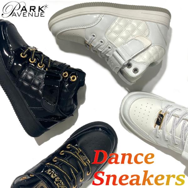 PARK AVENUE ジュニア・キッズ ダンス スニーカー ミドルカット 靴 キルティング ダンスシューズ PA8132